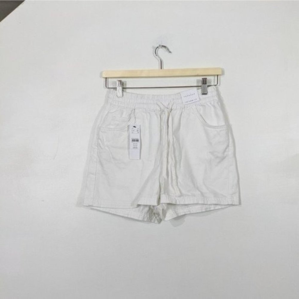 TOPSHOP Women's White Millie Denim Pull On Shorts